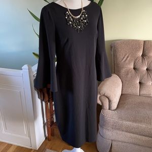 Classy bell sleeved black Calvin Klein dress